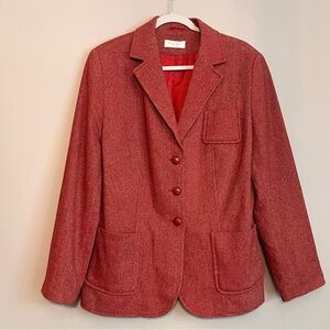 Christian Berg Vintage wool Herringbone blazer suit jacket Women’s size 44 10/12